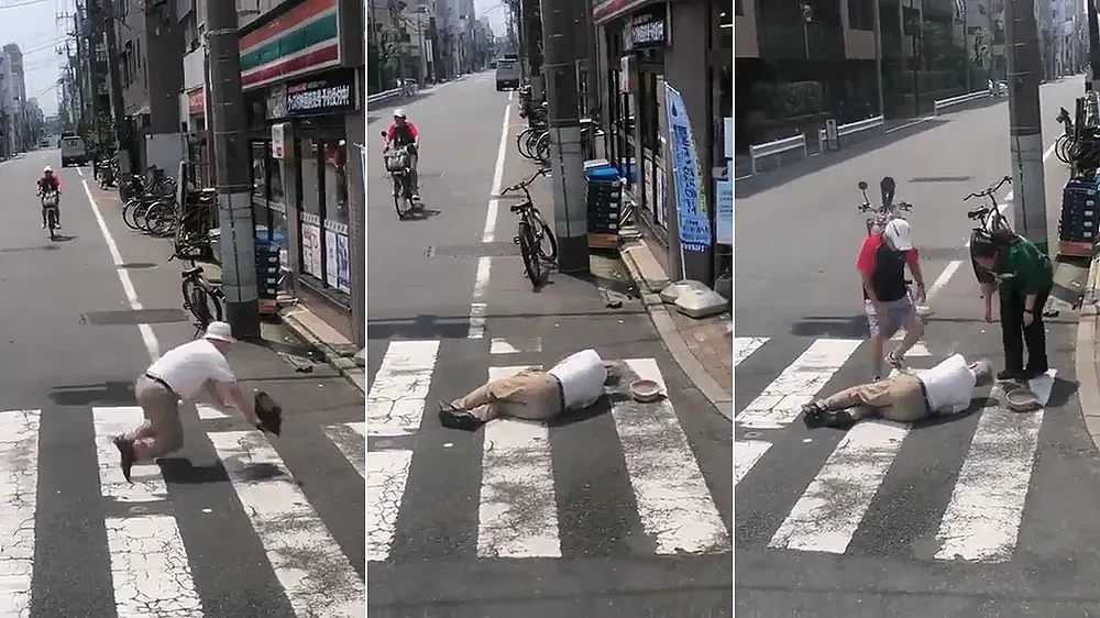 日本旅游目睹老人摔倒，中国小孩一句“不能扶”，引发网友热议（视频/组图） - 1