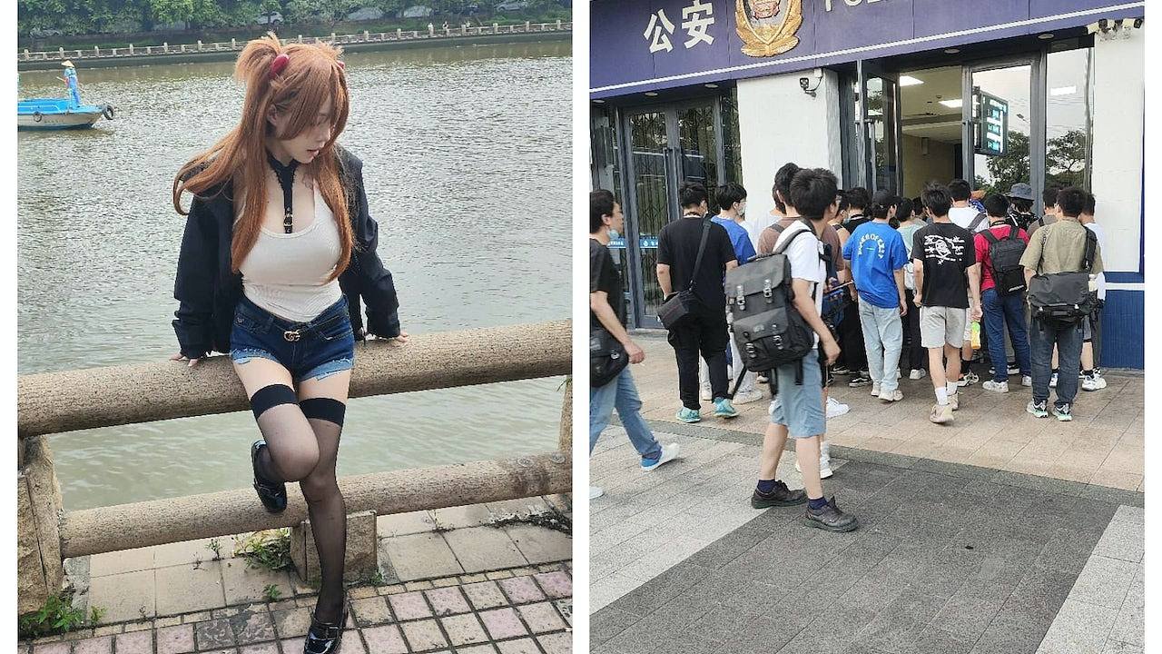 广州动漫展女coser拍到一半突被拘捕，激起宅男情绪围堵警署出口（组图） - 1