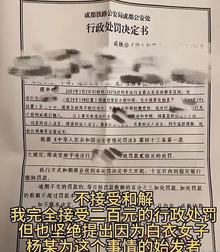 高铁上制止“熊孩子”她被掌掴，双方都被罚！网友炸锅（组图） - 2