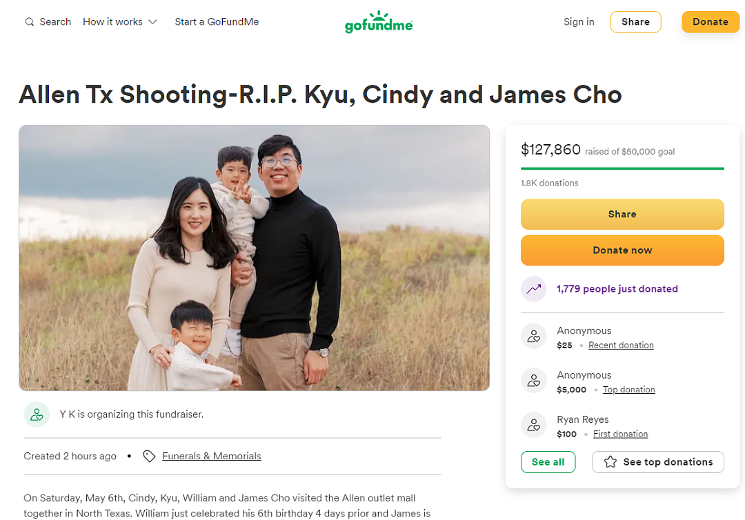 痛心！德州奥特莱斯枪击案遇难的一家三口是韩裔，哥哥刚过6岁就成了孤儿（组图） - 3