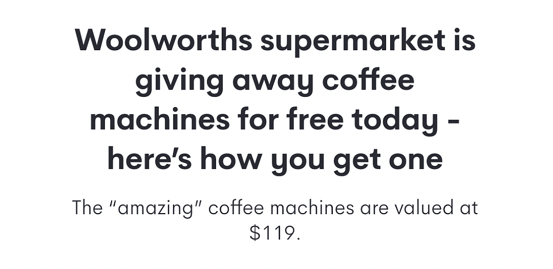 Woolworths超市免费送咖啡机了！只要妈妈们这样做...（组图） - 1