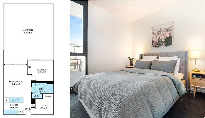 “消失的卧室”！每周仅需$420，墨尔本CBD两居室公寓平面图引争议（组图） - 1