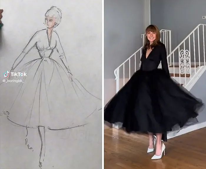 美爆！美女自学缝纫，2年后把奶奶80年前画的漂亮裙子手稿变成现实（组图） - 11