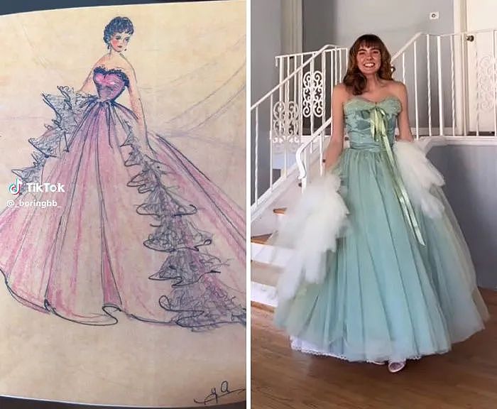 美爆！美女自学缝纫，2年后把奶奶80年前画的漂亮裙子手稿变成现实（组图） - 9