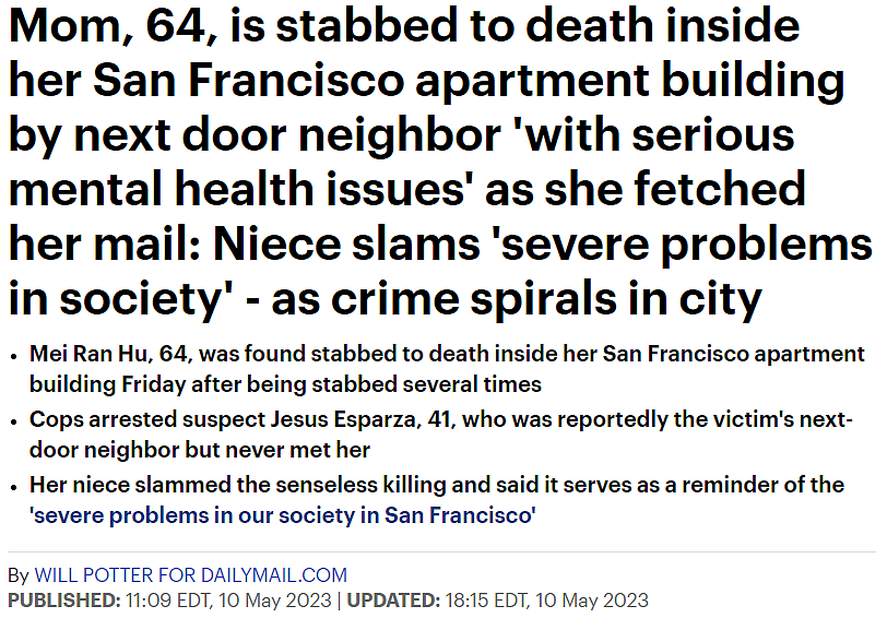 太惨了！64岁华人女子出门取信，被狂捅数刀丧命！凶手竟是隔壁邻居（组图） - 1