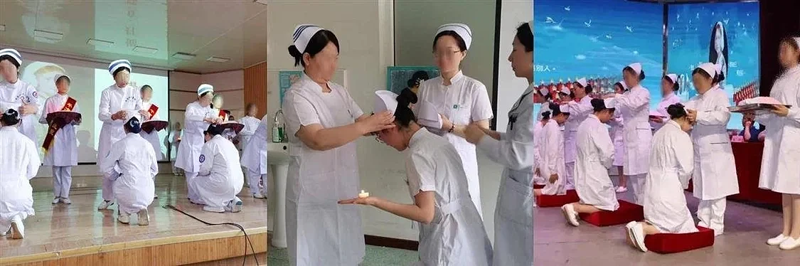 广州某医院护士蹲跪接领导授帽？让护士站起又何妨（组图） - 3