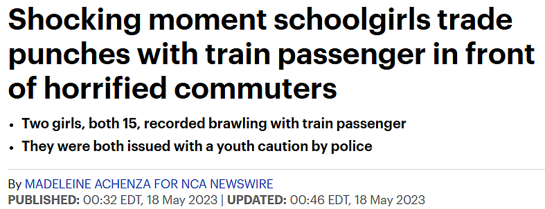 悉尼两名女学生与一名乘客火车上互殴！悉尼中学重启强制口罩令，澳洲总理惊曝离婚细节（组图） - 1