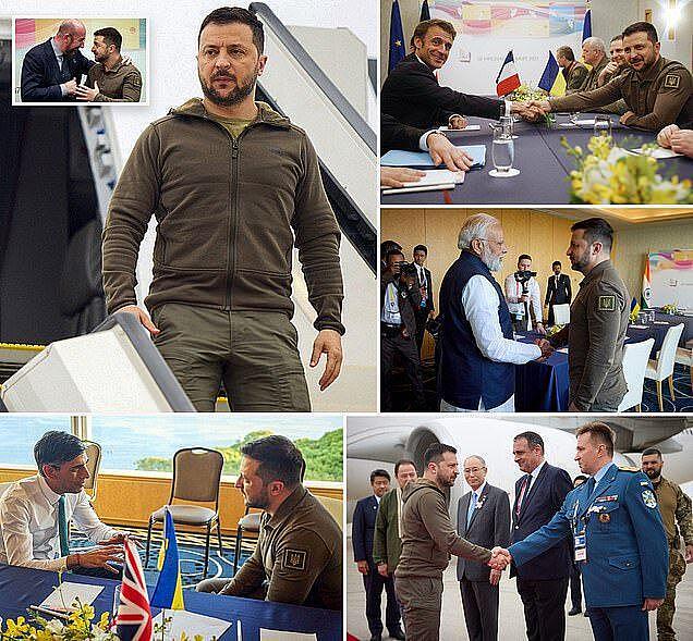 泽连斯基被G7当团宠！见面挨个抱，坐马克龙专机，管拜登要到F-16（组图） - 1