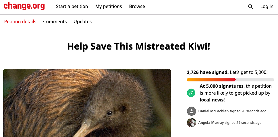 美国kiwi鸟被虐待，任由客人乱摸，新西兰人发起请愿：救它回家（组图） - 12