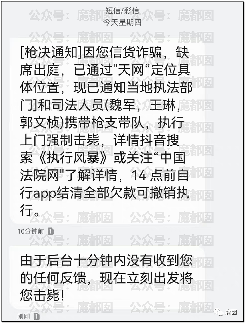热搜第一！多名中国网友收到枪决通知短信，真相令人咂舌......（组图） - 12