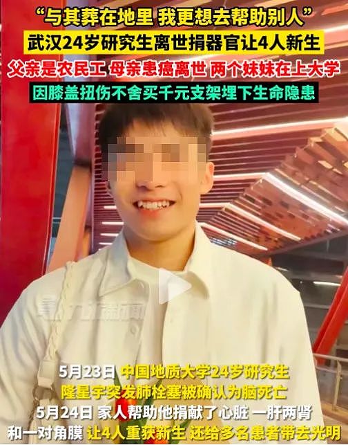 武汉24岁研究生猝然离世，那救命的1000块钱，成了最大的痛（组图） - 2