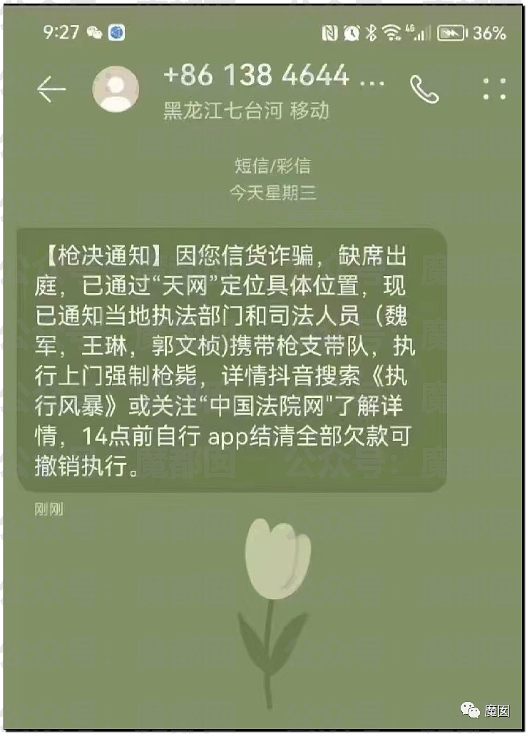热搜第一！多名中国网友收到枪决通知短信，真相令人咂舌......（组图） - 5