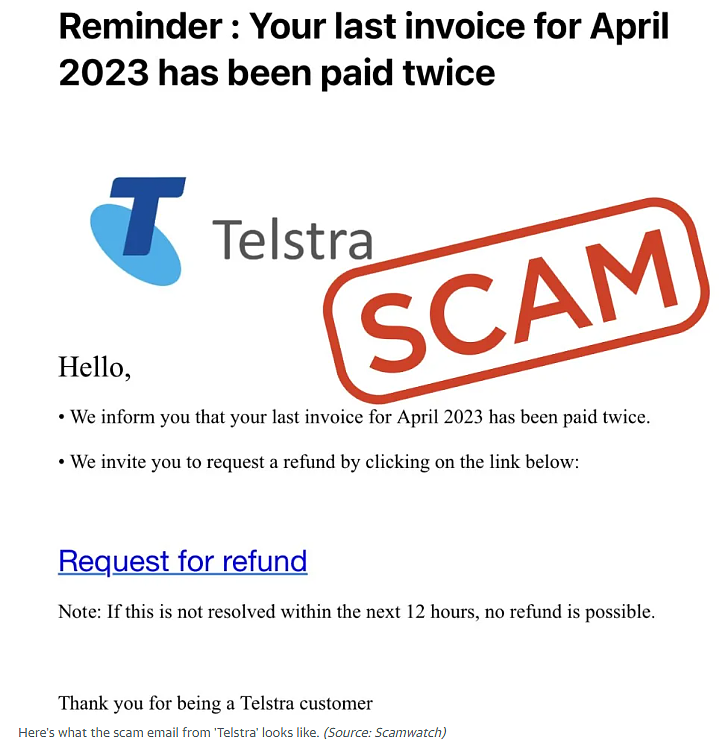 【留澳指南】ACCC针对近期“Telstra”电邮诈骗发布警告（组图） - 2