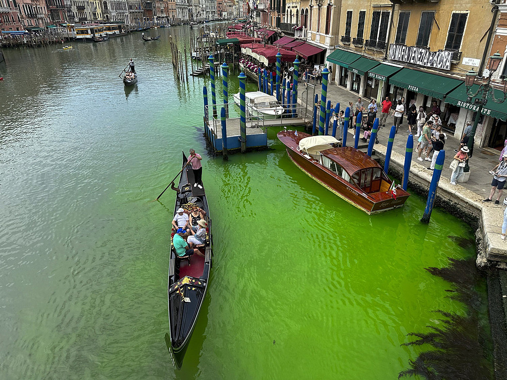 威尼斯运河惨变萤光绿， 环团急澄清：不是我们（视频/组图） - 3