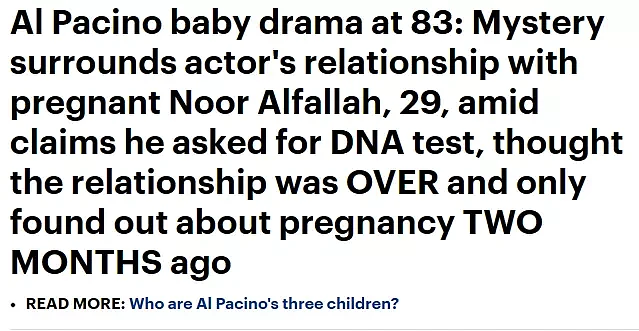 外媒曝83岁帕西诺不承认令小女友怀孕：早就分手，要求做亲子鉴定（组图） - 3