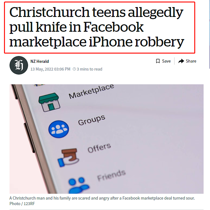 新西兰华人Facebook卖手机，交货时当街被抢！一路狂追，成功制服未成年劫匪（组图） - 7