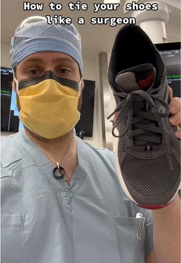 爆火！一个外科医生教大家系鞋带，就跟血管打结一样，永远不散（组图） - 1