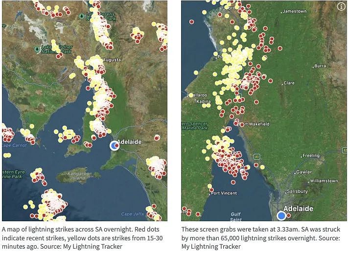6.5万次雷击！南澳昨夜遭遇暴风雨，上万户停电（组图） - 4
