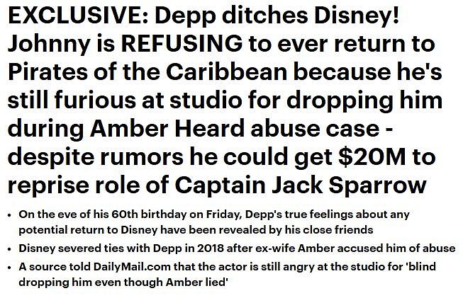 曝德普拒绝1.4亿片酬！不会再演《加勒比海盗》，只因他心中有恨（组图） - 2