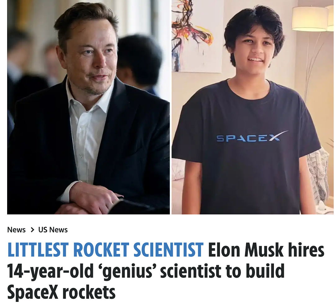 14岁年薪百万！美国神童SpaceX造火箭，中文还贼溜（组图） - 1
