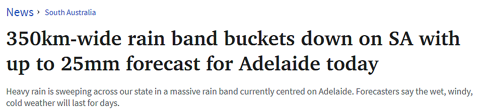 阿德CBD学校门口母女被撞； 南澳遭遇350公里宽雨带，将持续降雨数日！（组图） - 4
