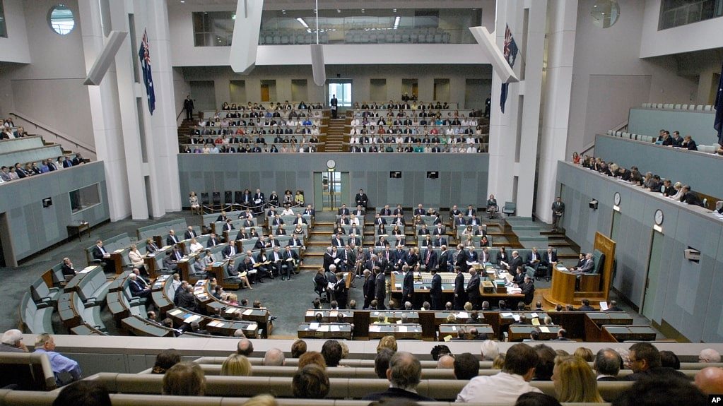 澳大利亚国会议事厅（资料照）