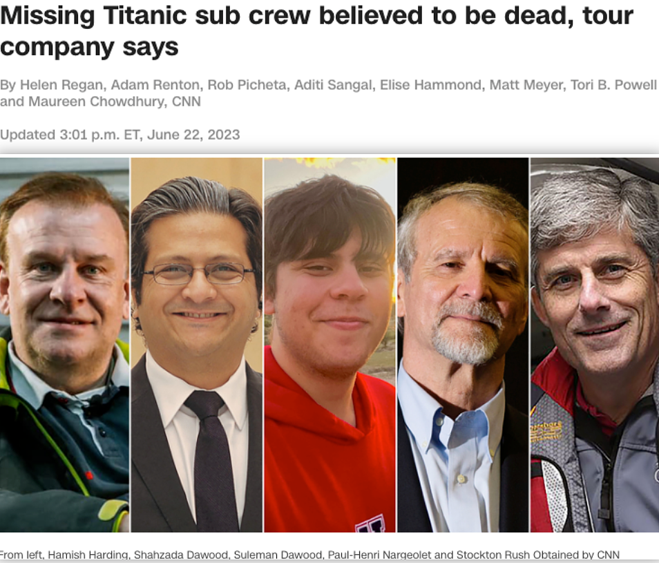失踪潜艇确认爆炸，5名富豪全部遇难！《泰坦尼克号》名导怒了：人为灾难（组图） - 1