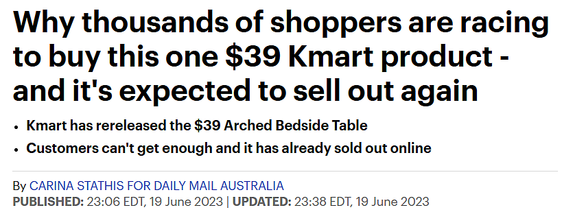 仅售$39！Kmart这款爆款床头柜也太有颜值了，看一眼就爱了（组图） - 1