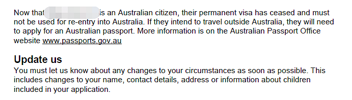 最近，入了澳籍的，移民局来信明确提醒申请人注意这点！（组图） - 1