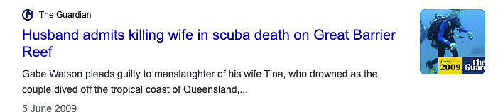 惊悚！男子携妻澳洲蜜月潜水，看着妻子海底绝望等死转身离开？二婚妻子力挺！法官竟这样判！在澳洲需要注意这些（组图） - 1