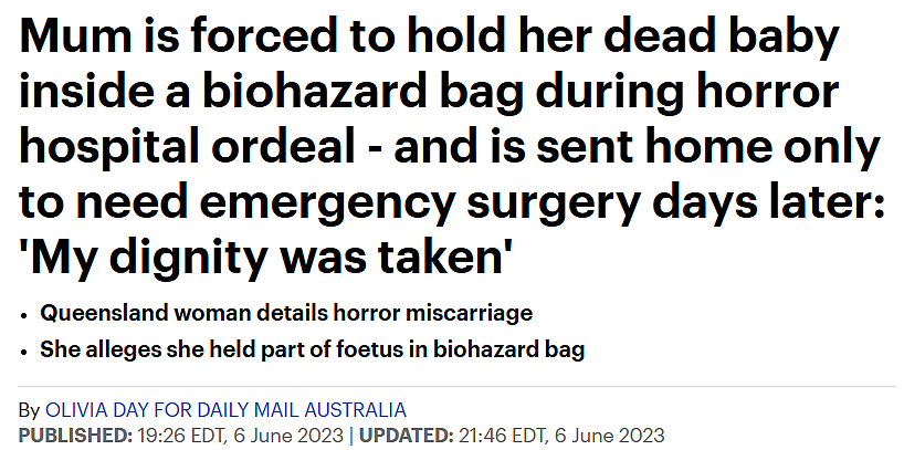 澳洲女子下体血崩流产，公立医院的做法让人心寒，澳洲州长“流产经历”首度曝光（组图） - 1