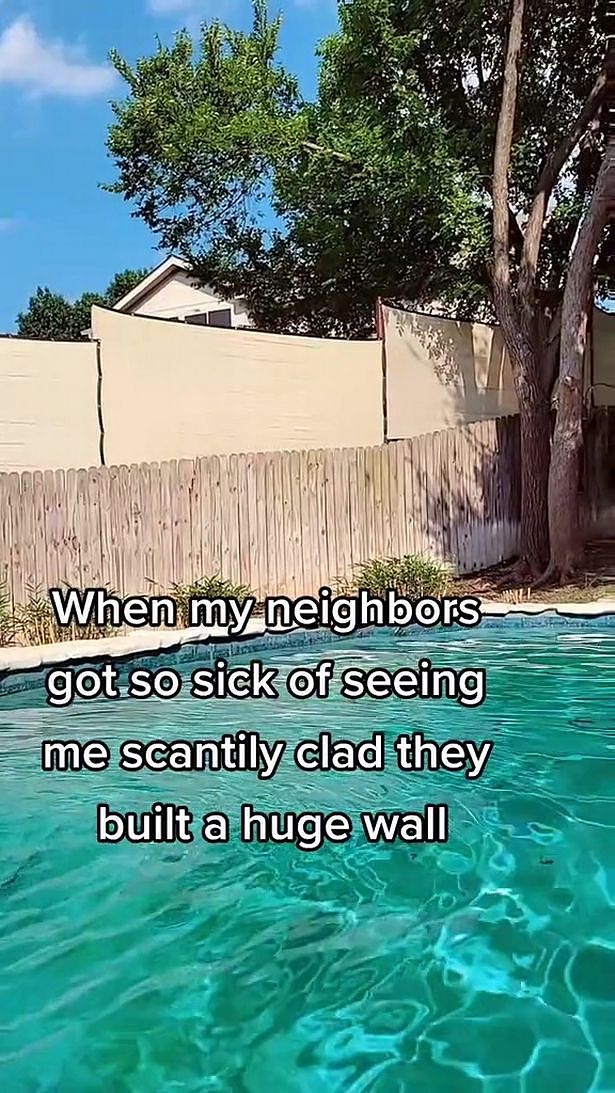 女子：邻居厌倦了看我在泳池裸体，他们建起栅栏（组图） - 2