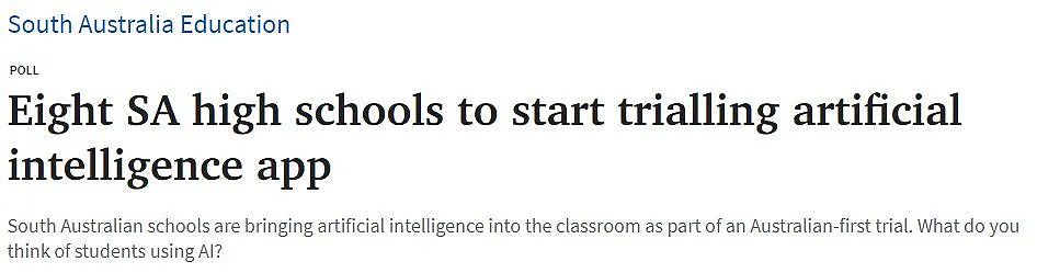 南澳8所高中成为全澳首批使用人工智能试点学校！（图） - 1