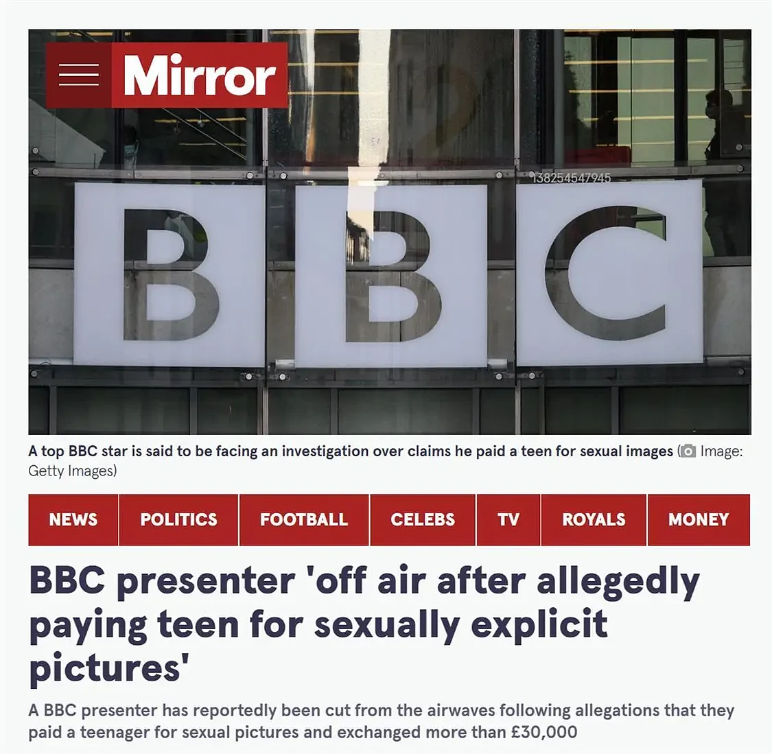 BBC知名主持涉诱骗少年拍色情照，3年付对方30多万（图） - 1