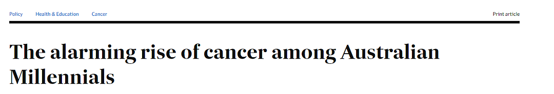澳洲青年患癌人数激增！五种癌症发病率翻倍，这些因素是元凶（组图） - 1