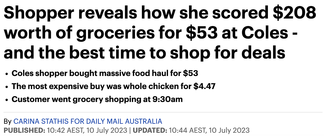 澳洲妈妈在Coles花$53刀，买了$208口粮！秘密是在这个点去超市...（组图） - 1