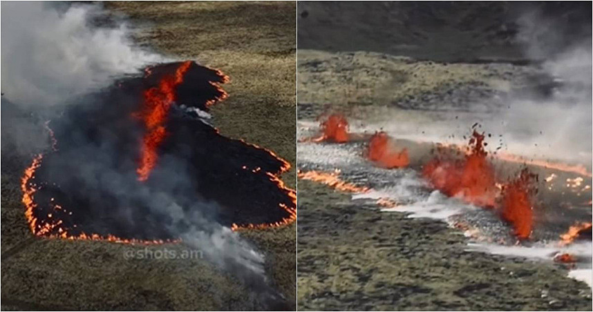 冰岛火山喷发“像地表烧出大洞”，当地气象局监控中（图） - 1