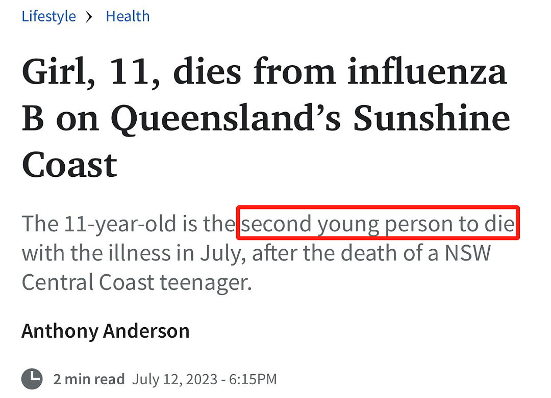 澳洲11岁女孩因流感去世；墨尔本父亲“失手”杀死新生儿，被判入狱11年（组图） - 1