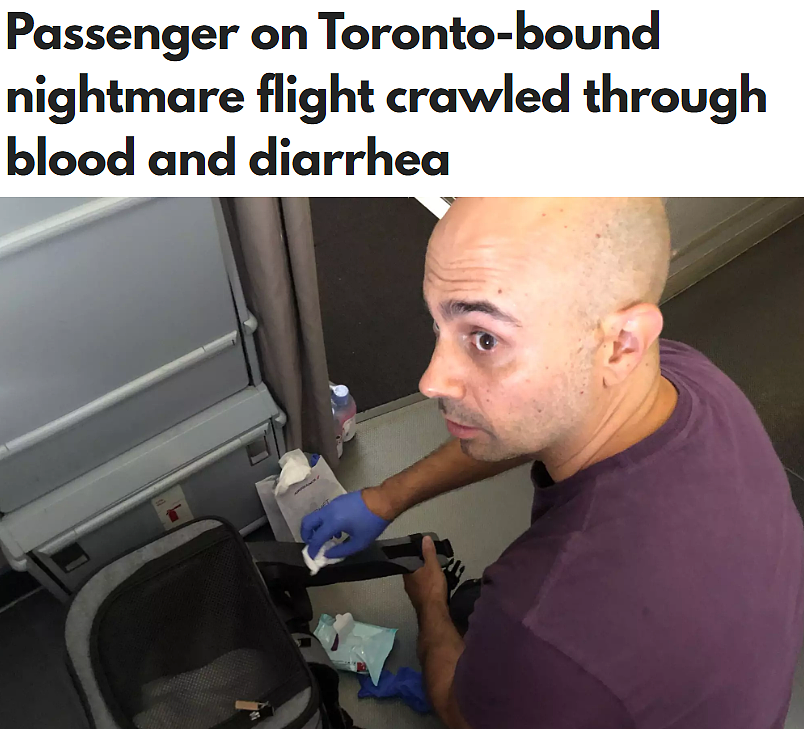 狂吐！机舱传来恶臭+血粪便，乘客经历令人作呕的一幕！航司竟然这么说...（组图） - 1