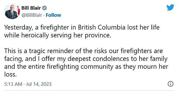 特鲁多哀悼！ 加拿大山火狂烧，19岁消防员殉职，“热穹顶“再袭北美（组图） - 13