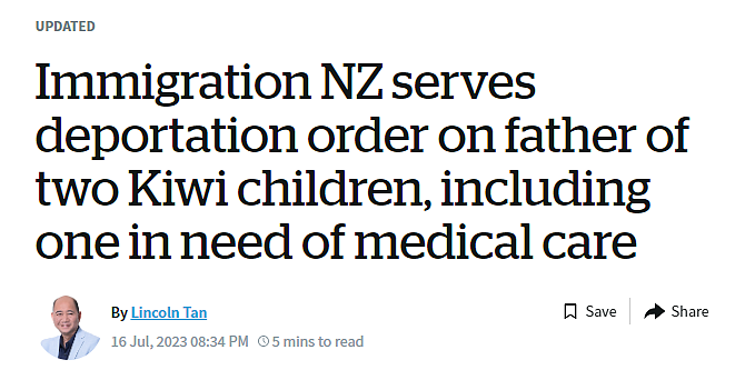 不人道！华人父亲惨遭新西兰移民局驱逐，一家四口骨肉分离（组图） - 1