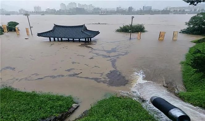 死亡人数35人！韩国发恐怖洪灾，城镇被水吞噬，车困隧道人活活淹死（组图） - 1