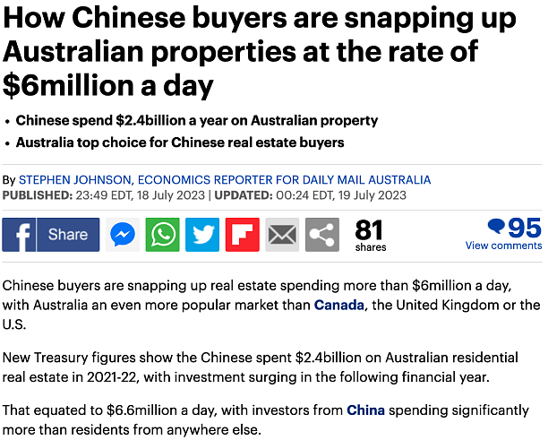 中国“炒房团”重出江湖！每日狂砸$840万澳洲买房，参议员急了（组图） - 1