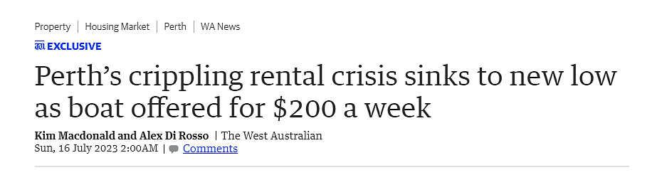 居住在珀斯天鹅河上，每周200澳元！专家：这是自1980年以来房屋租赁危机最为持久的一次（组图） - 1