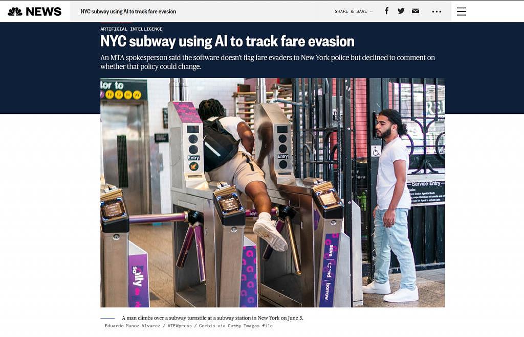 逃票者过多，纽约开始用AI跟踪“不付钱”地铁乘客（组图） - 1