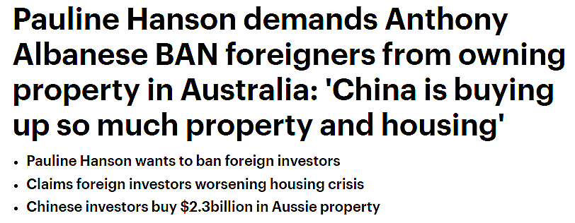澳议员呼吁禁止外国人在澳买房！直接点名中国投资者，“他们买了那么多”（组图） - 2