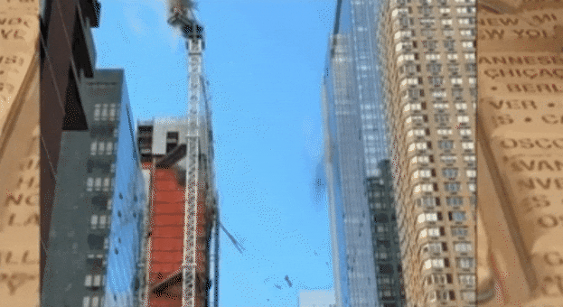 纽约高楼起重机起火，断臂撞向大楼再砸落地上，路人魂都吓没了（组图） - 4