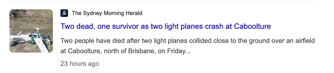 2架飞机澳洲机场上空相撞！2死、飞行员奇迹生还，还有国泰航班曝飞机事故，华人吓疯，有人头朝地摔下机（组图） - 1