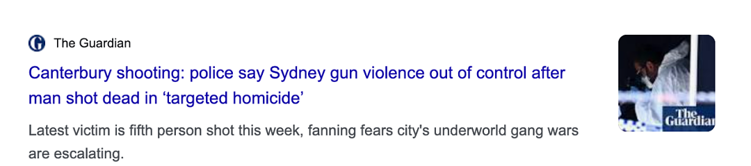 悉尼街头连续发生命案，学童亲睹血尸！5天5人遭枪击，“帮派战争”疑升级，身在海外，要注意这些（组图） - 2