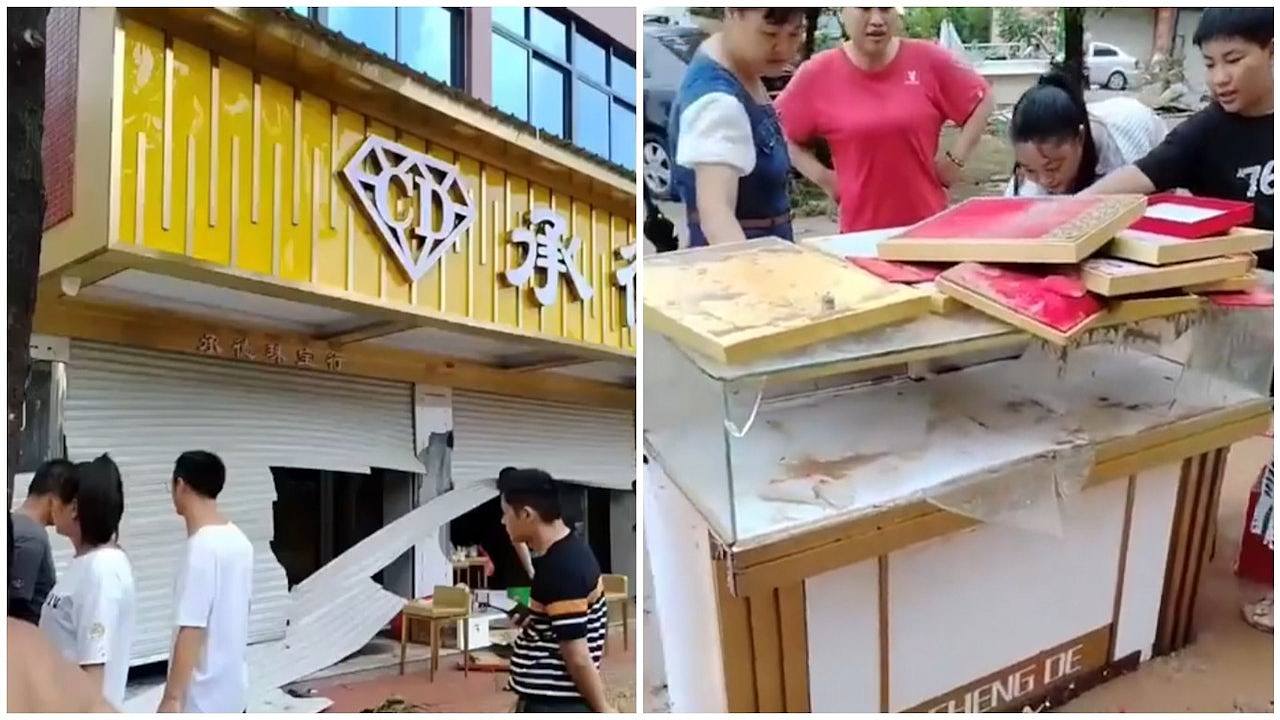 福建珠宝店财物被洪水冲光，店主称至少损失500万（组图） - 1